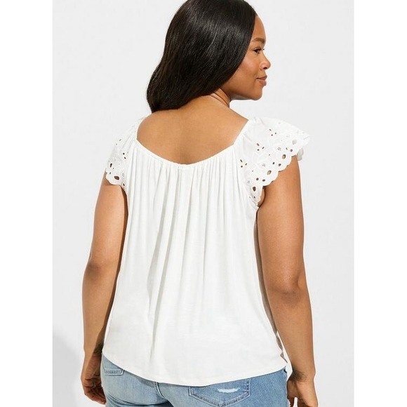 NWT Torrid Knit Square Neck Eyelet Top 2X - Picture 3 of 11